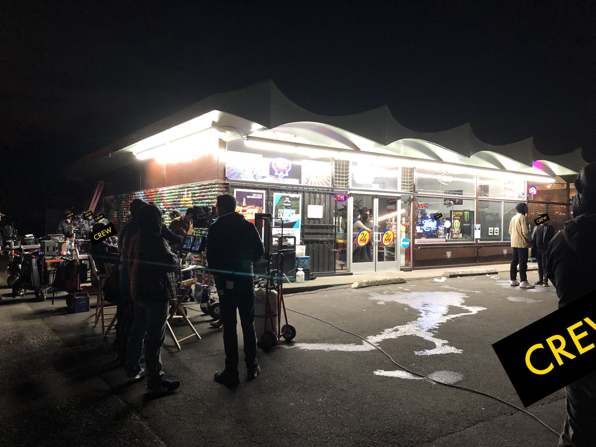 Behind the scenes on set