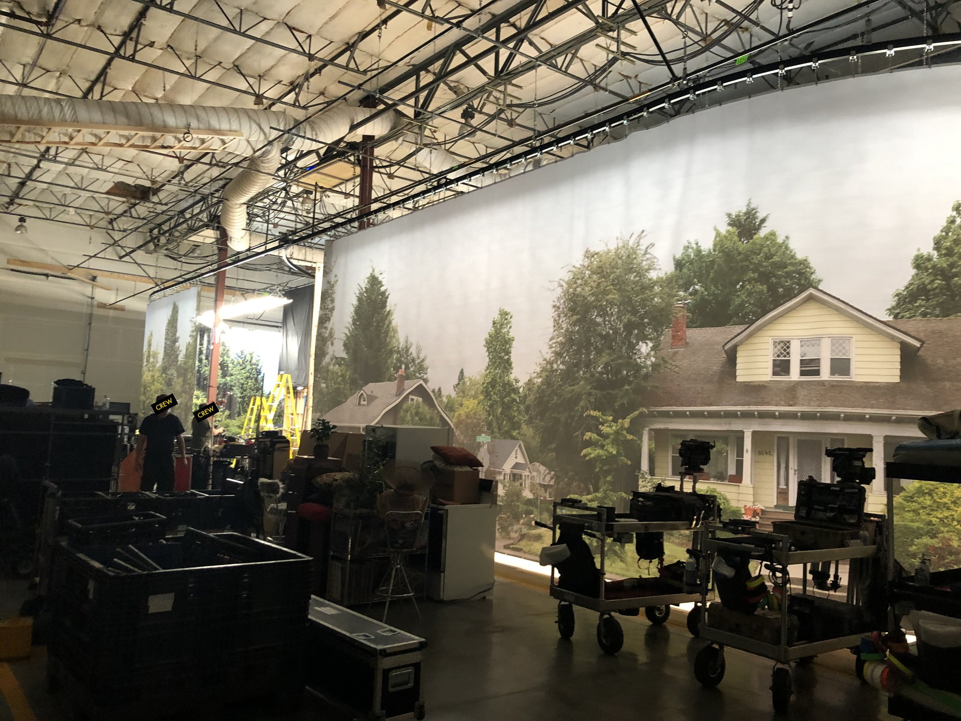 Behind the scenes on set
