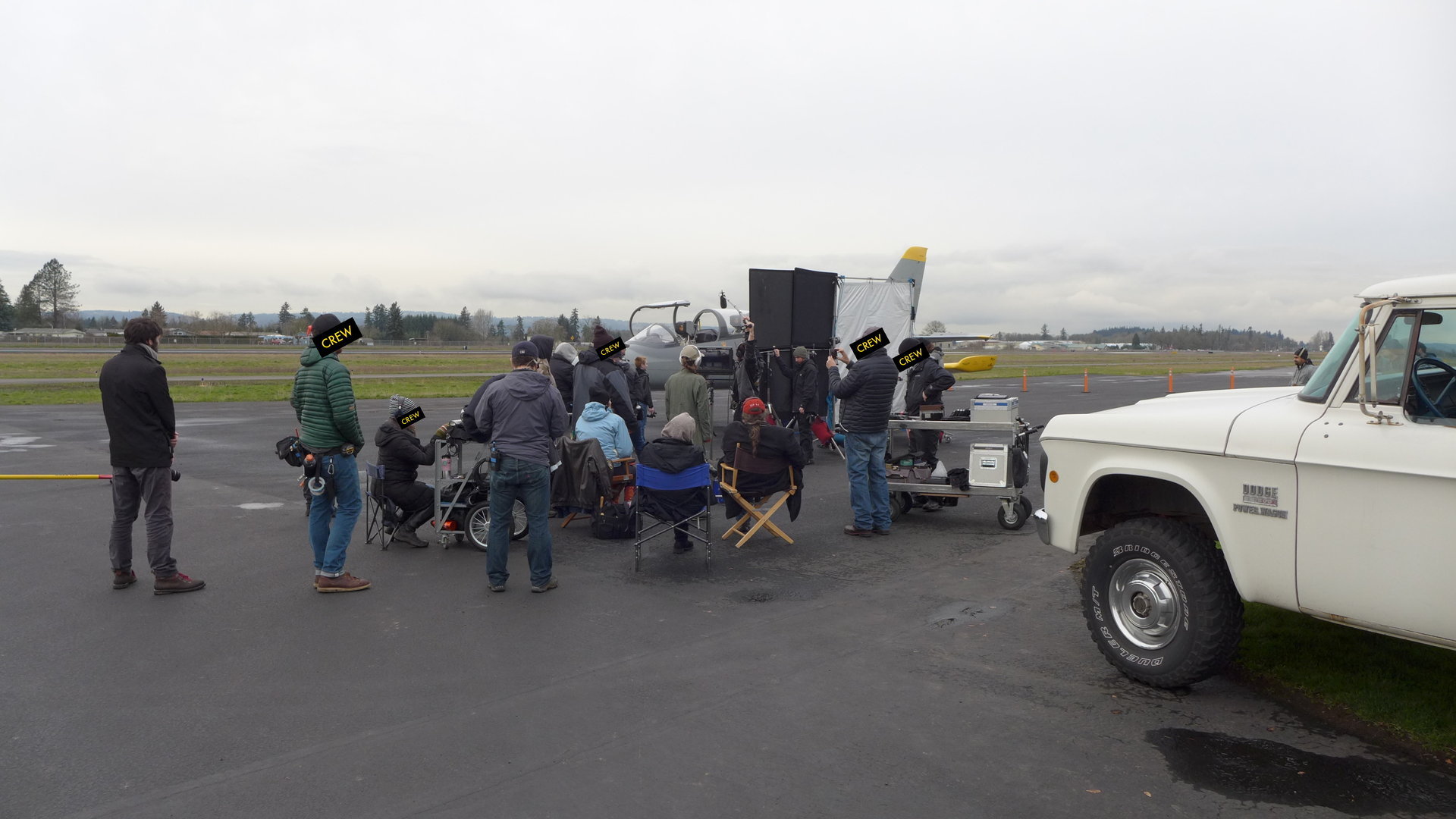 Behind the scenes on set