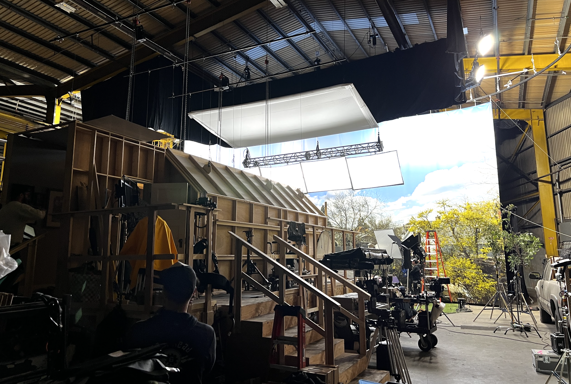 Behind the scenes on set