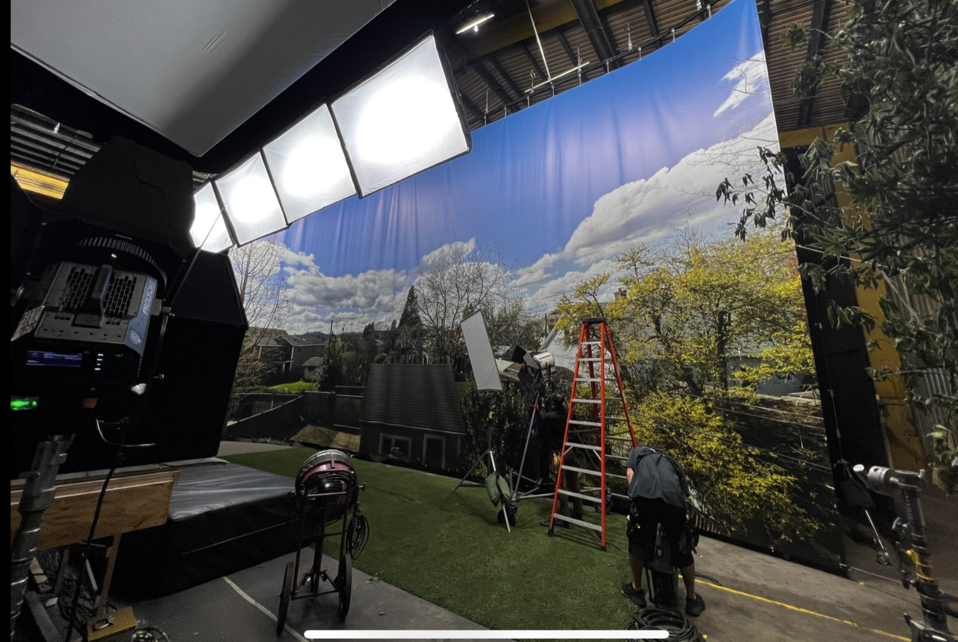 Behind the scenes on set